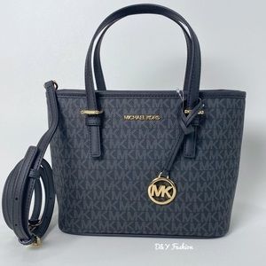 Michael Kors Handbag Jet Set Travel Extra-Small Logo Top-Zip Tote Satchel Bag